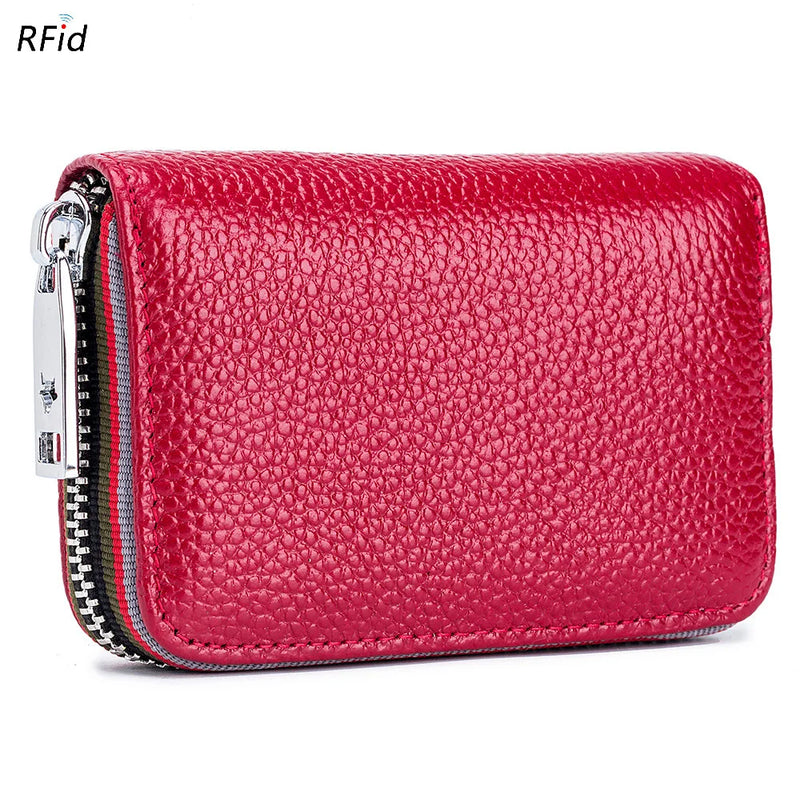 Women Small Zipper Rfid ID Accordion Wallet