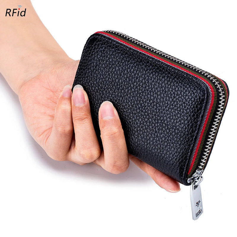 Women Small Zipper Rfid ID Accordion Wallet