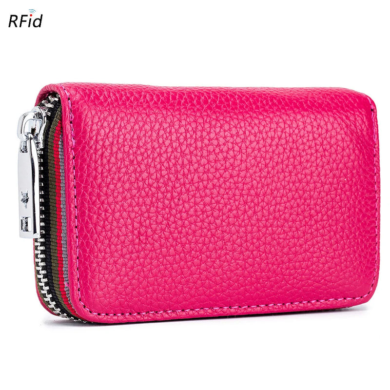 Women Small Zipper Rfid ID Accordion Wallet