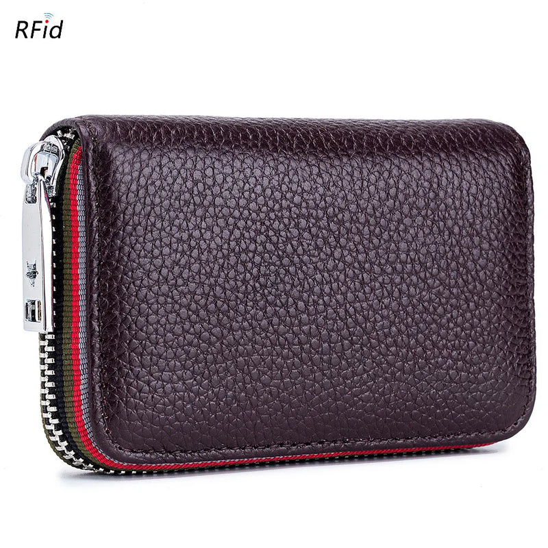 Women Small Zipper Rfid ID Accordion Wallet