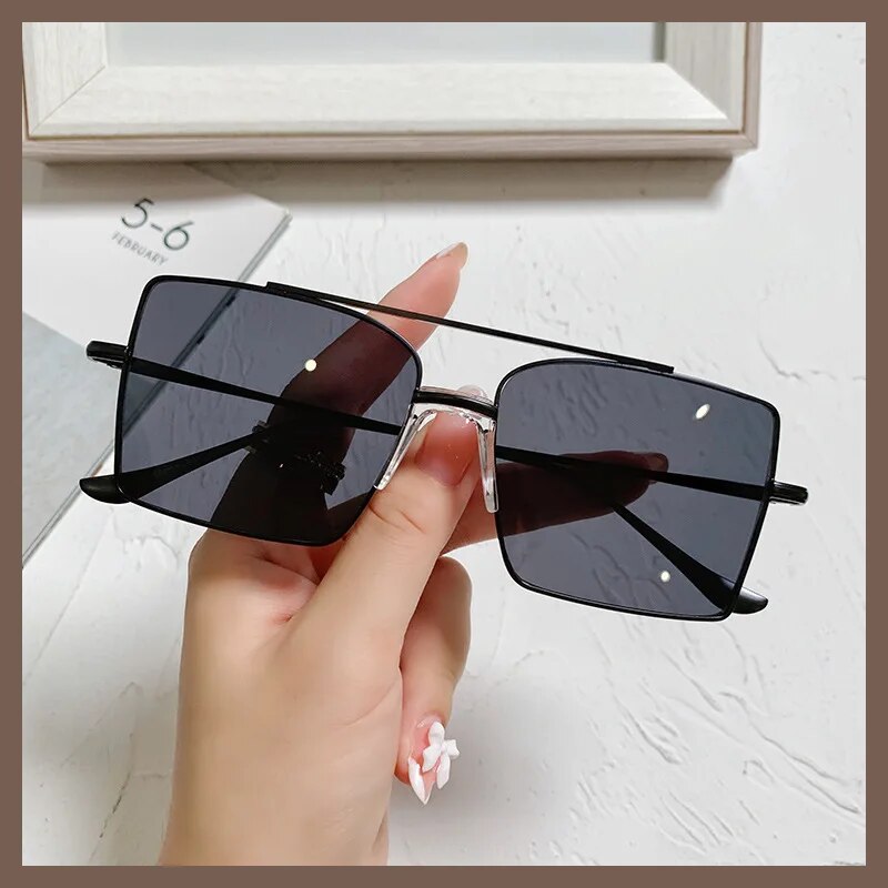 Metal Square UV400 Women Sunglasses
