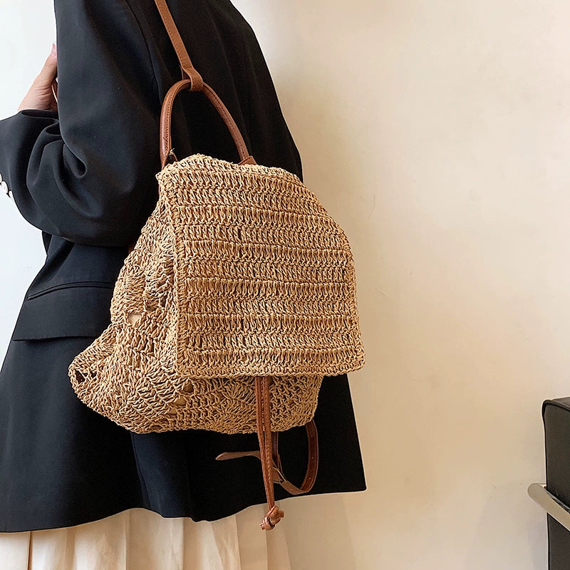 Women's Woven Fashion Minimalist Casual Backpack