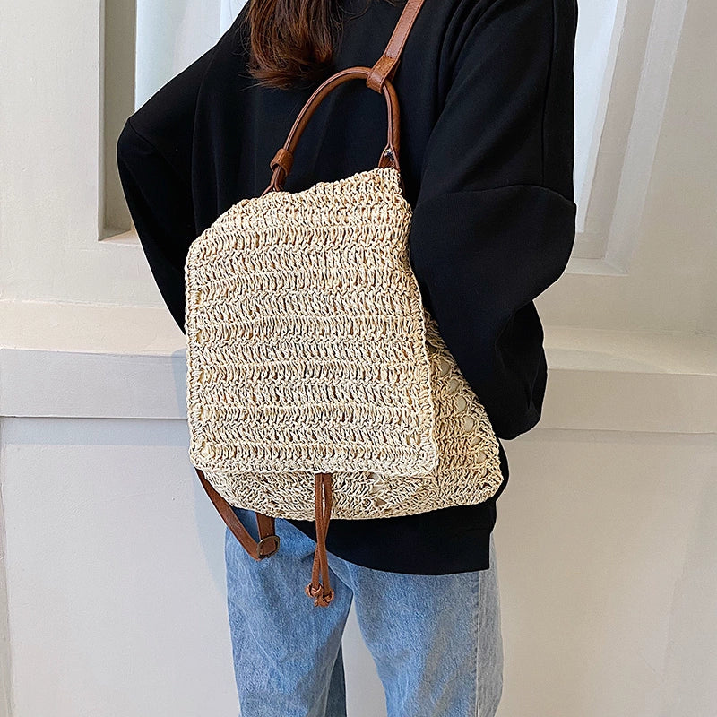 Women's Woven Fashion Minimalist Casual Backpack