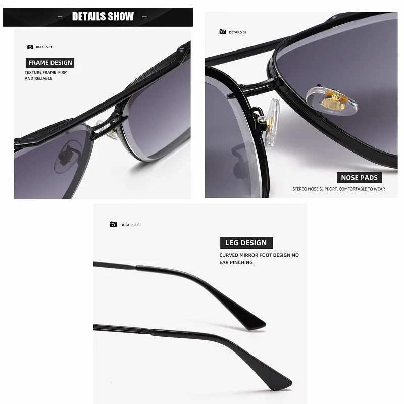 Square UV400 Men Metal Frame Sunglass