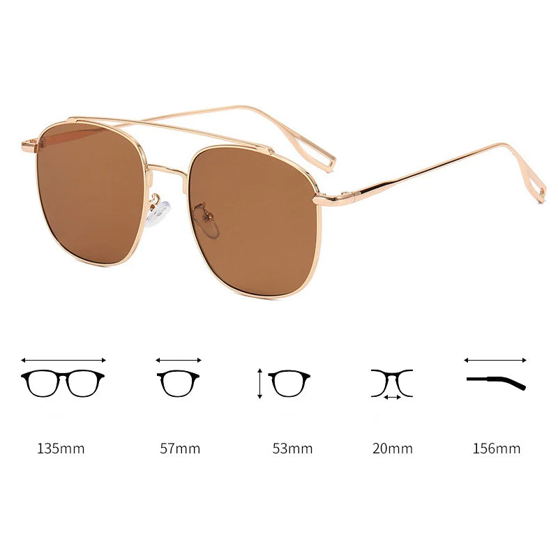 Women UV400 Vintage Square Sunglasses