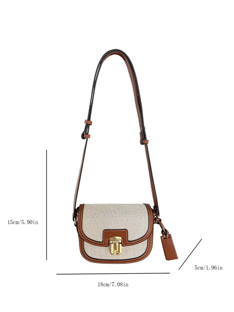 Small Canvas Retro Crossbody Saddle Bag