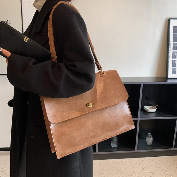 Burminsa Vintage Large Work Shoulder Women Handbag