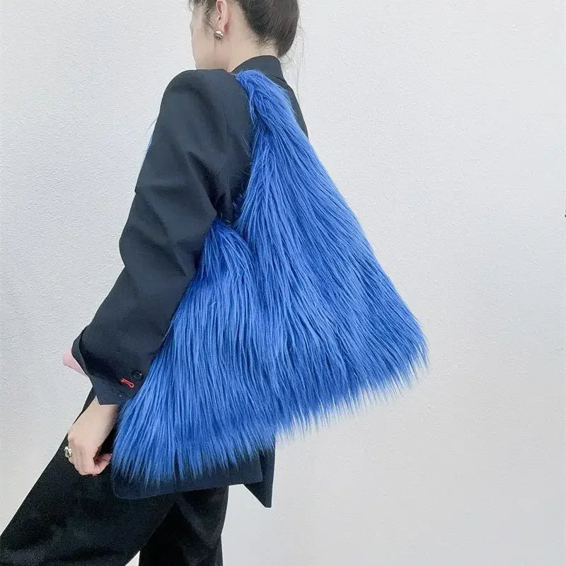 Plush Women Faux Fur Shoulder Bag