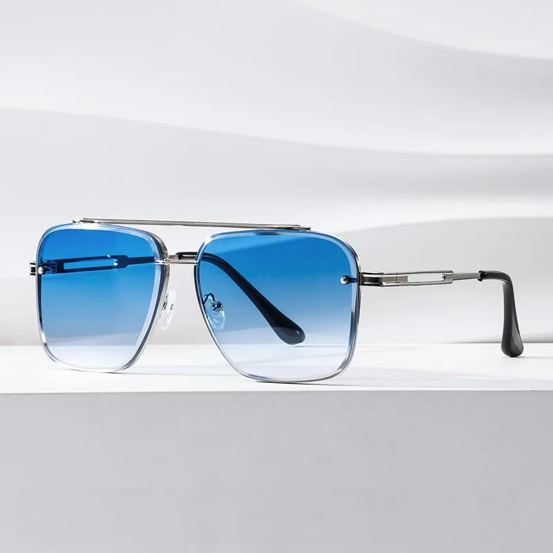 Square UV400 Men Metal Frame Sunglass