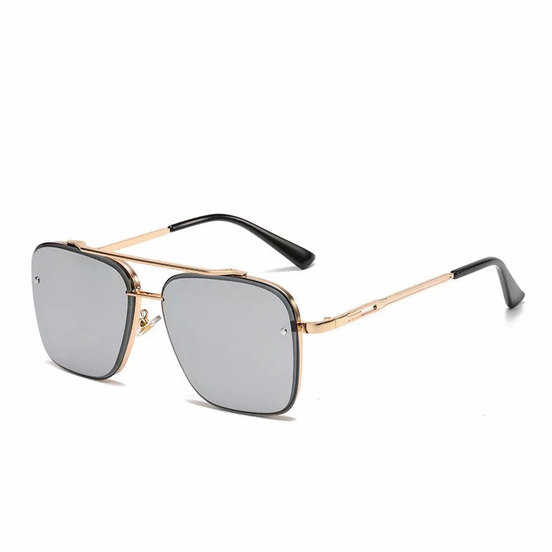 Square UV400 Men Metal Frame Sunglass