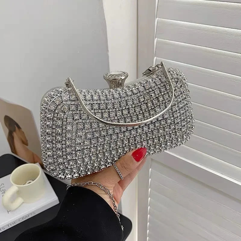 Handmade Rhinestone Clutch – Women's Evening Bag