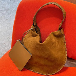 Vintage Faux Suede Women Handbag