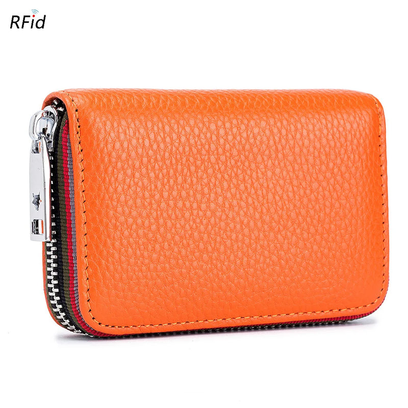 Women Small Zipper Rfid ID Accordion Wallet