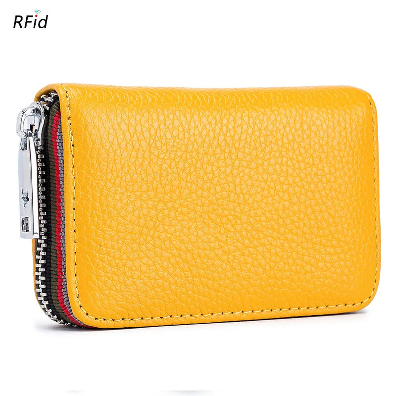 Women Small Zipper Rfid ID Accordion Wallet