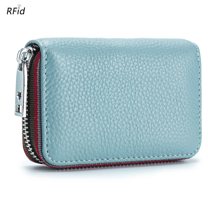 Women Small Zipper Rfid ID Accordion Wallet