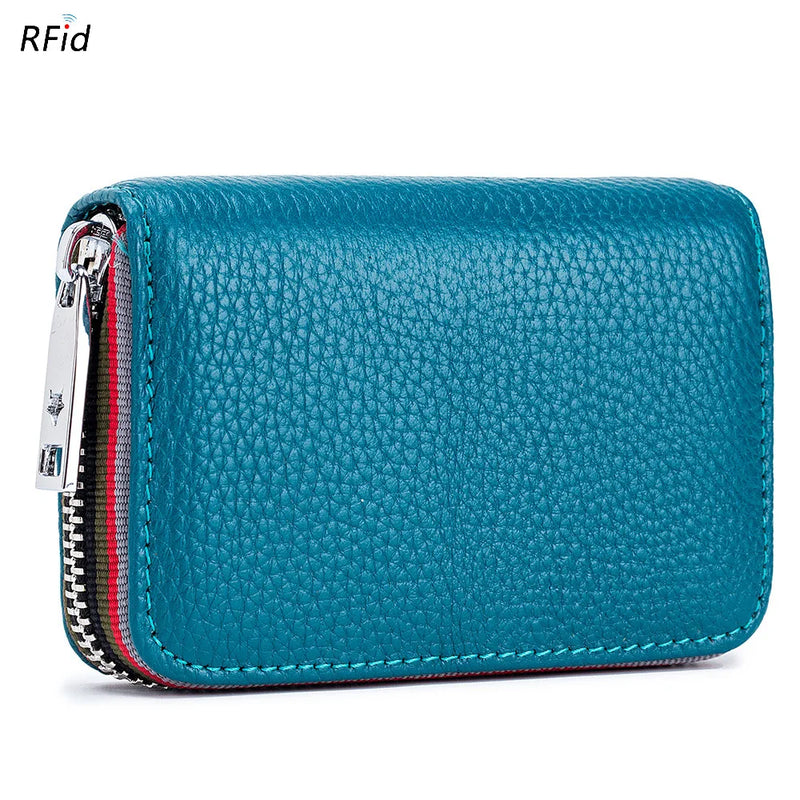 Women Small Zipper Rfid ID Accordion Wallet