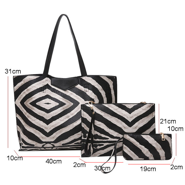 Zebra  3 pc Handbag Set