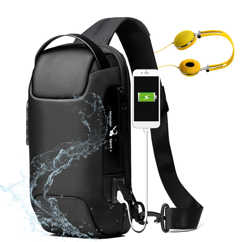Oxford Waterproof USB Anti-theft Sling Bag