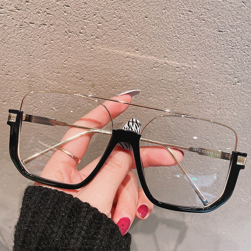 Oversized Half-Frame Square Women Eyewear