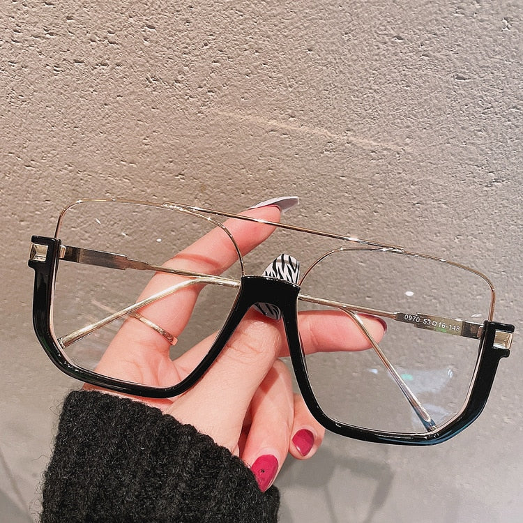 Oversized Half-Frame Square Women Eyewear