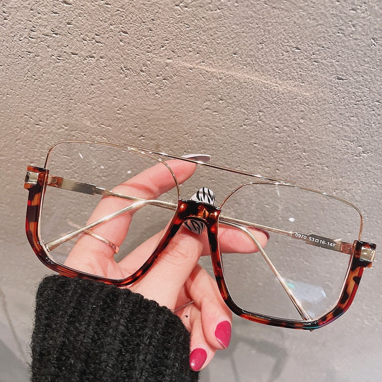 Oversized Half-Frame Square Women Eyewear