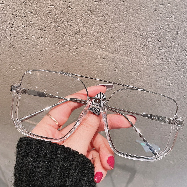 Oversized Half-Frame Square Women Eyewear