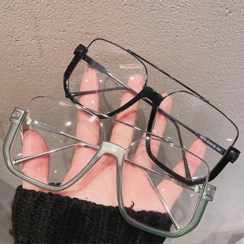 Oversized Half-Frame Square Women Eyewear