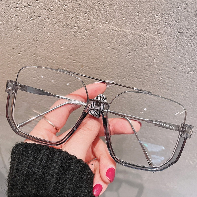 Oversized Half-Frame Square Women Eyewear