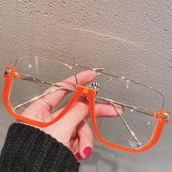 Oversized Half-Frame Square Women Eyewear