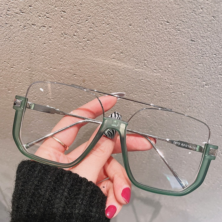 Oversized Half-Frame Square Women Eyewear