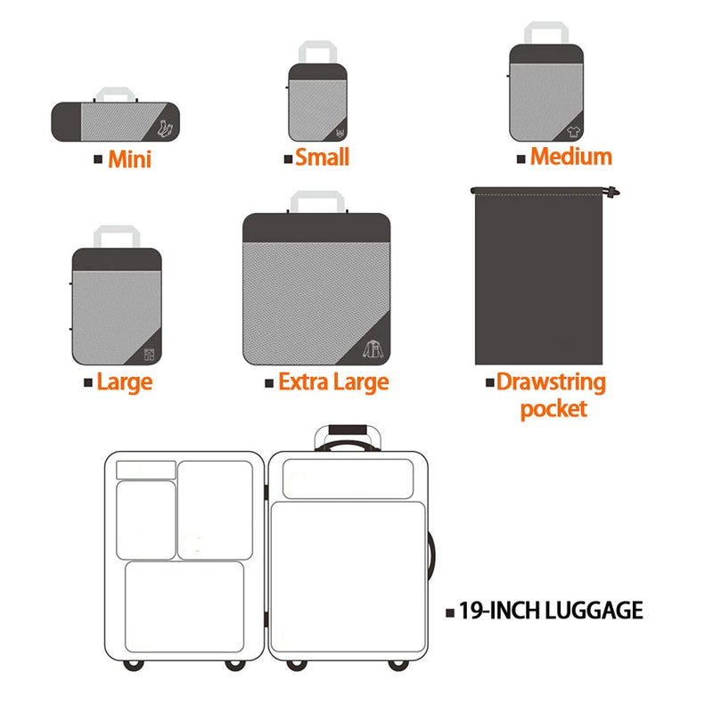 6PCS Compressed Travel Storage Organizer Set