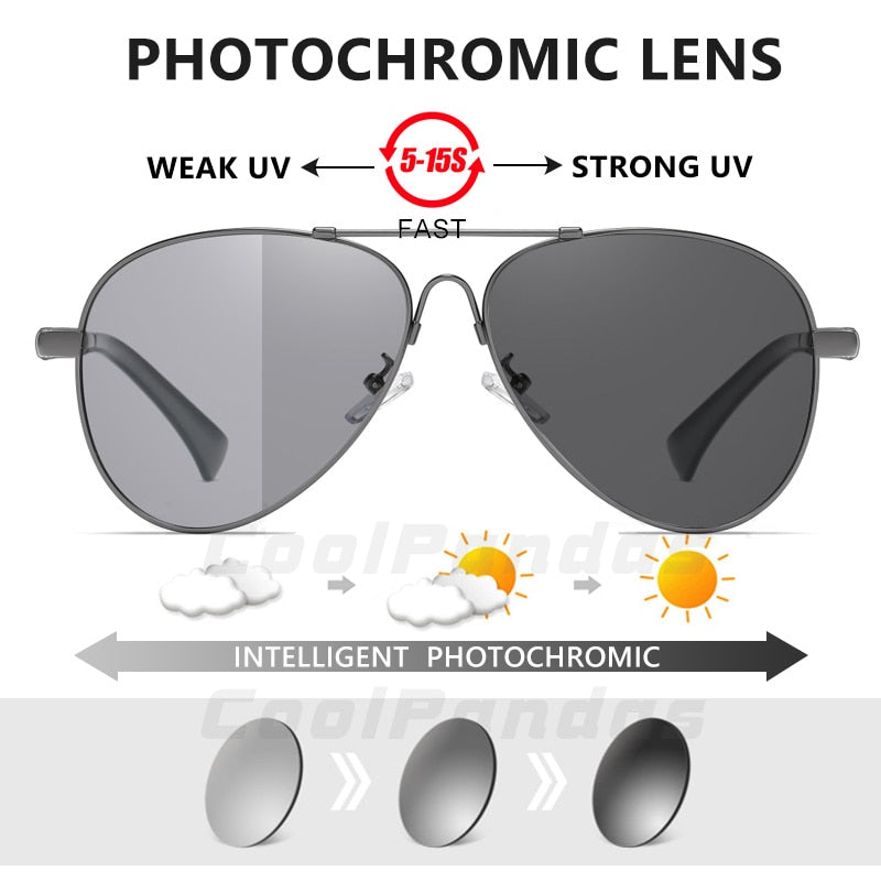 Titanium Alloy Photochromic Men Sunglasses