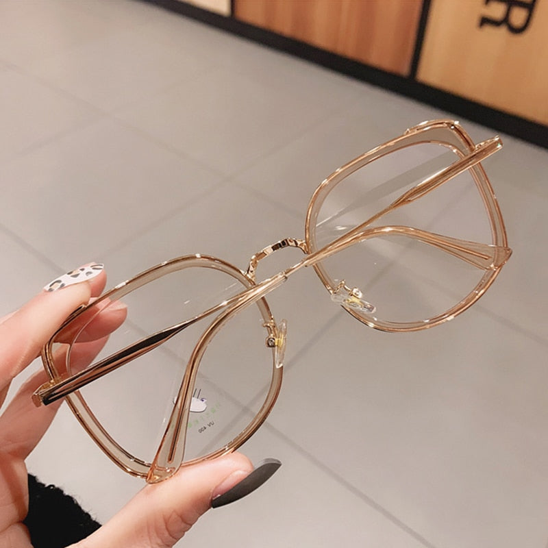 Clear Oversized Square Glasses Women Fashion Transparent Optical