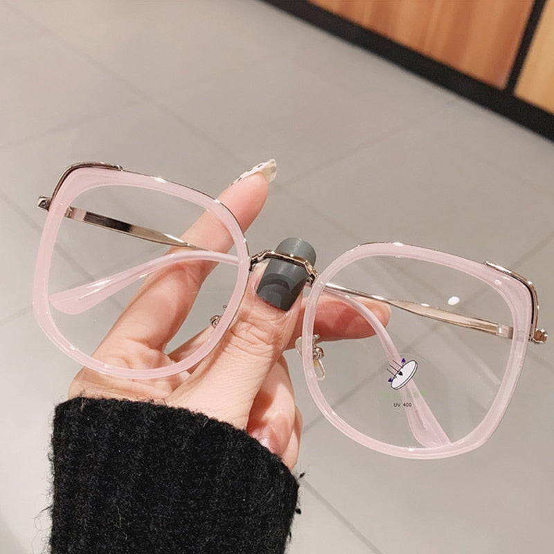 Clear Oversized Square Glasses Women Fashion Transparent Optical