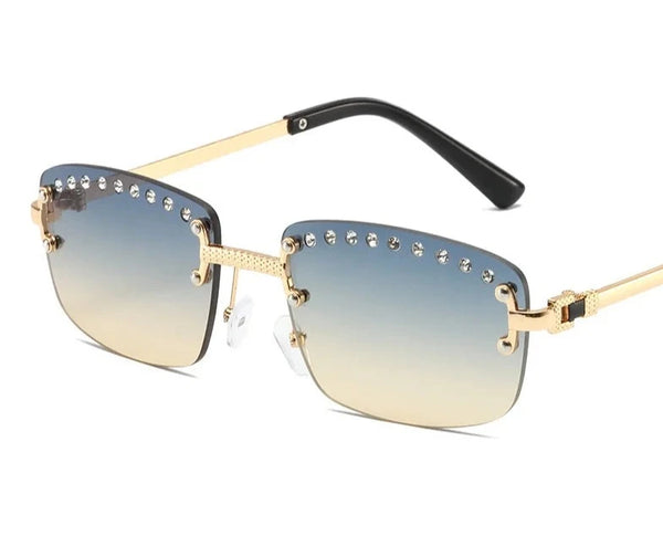 Rectangle Rhinestone Women Sunglasses