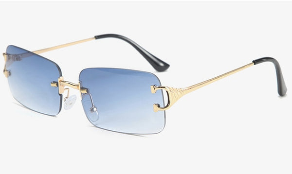 Peekaboo Rectangular Unisex Sunglasses Rimless  UV400